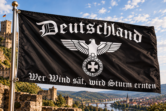 Deutschland wer Wind sät, wird Sturm ernten Fahne / Flagge 90x150 cm