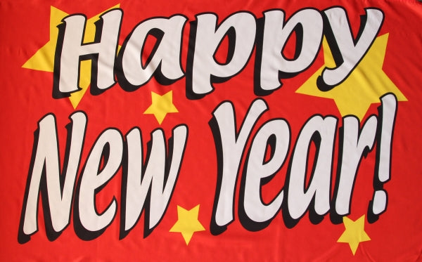 Happy New Year  Fahne / Flagge 90x150 cm