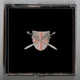 Kreuzritter mit 2 Schwertern Schild Pin(Geschenkbox 110x110x20mm