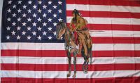 USA Fahne / Flagge Indianer mit Pferd 90x150 cm
