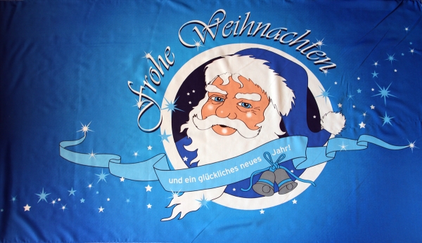 Frohe Weihnachten Nikolaus Fahne Flagge 90x150 Cm Blau