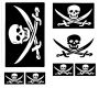 Piratenflagge mit Sbel Aufkleber Set