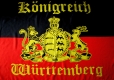 Knigreich Wrttemberg mit Schrift Fahne / Flagge 150x250 cm XXL