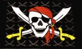 Piraten Fahne / Flagge 90x150 cm mit Sbel (Nr.6)